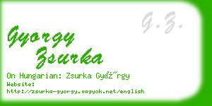 gyorgy zsurka business card